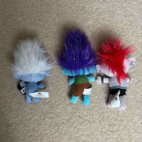 Lot of 3 Dreamworks plush trolls from Trolls World Tour - Picture 4 of 7